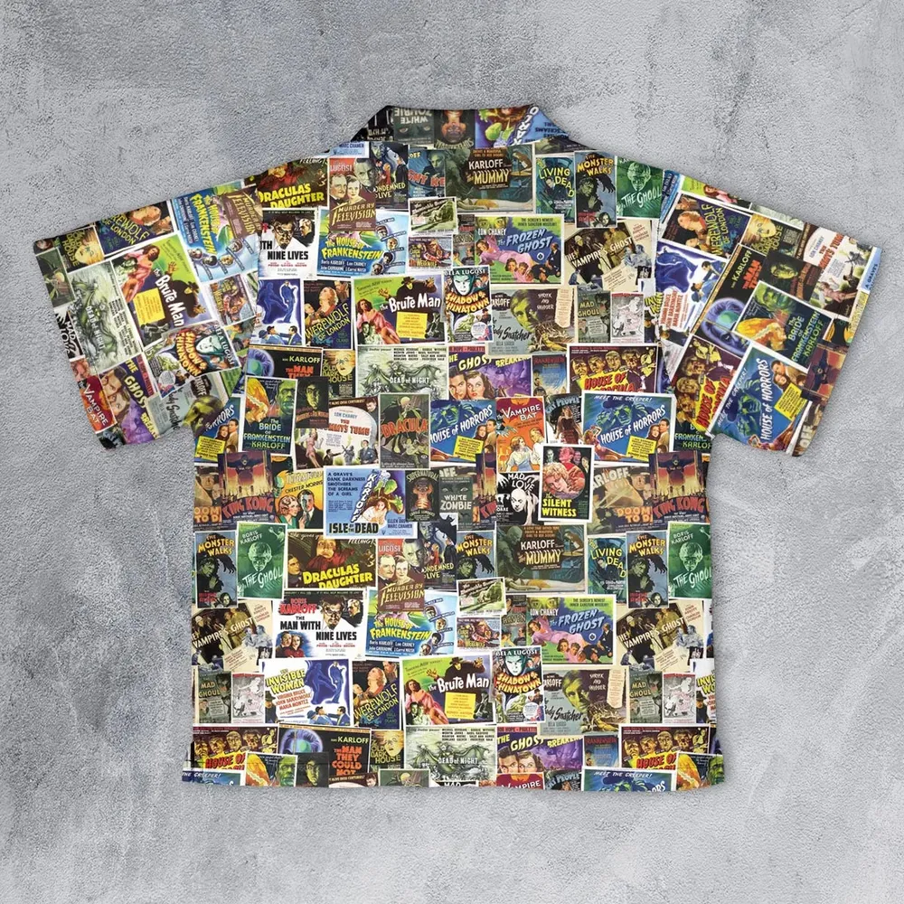 Vintage Horror Movies Youth Hawaiian Shirt - 2