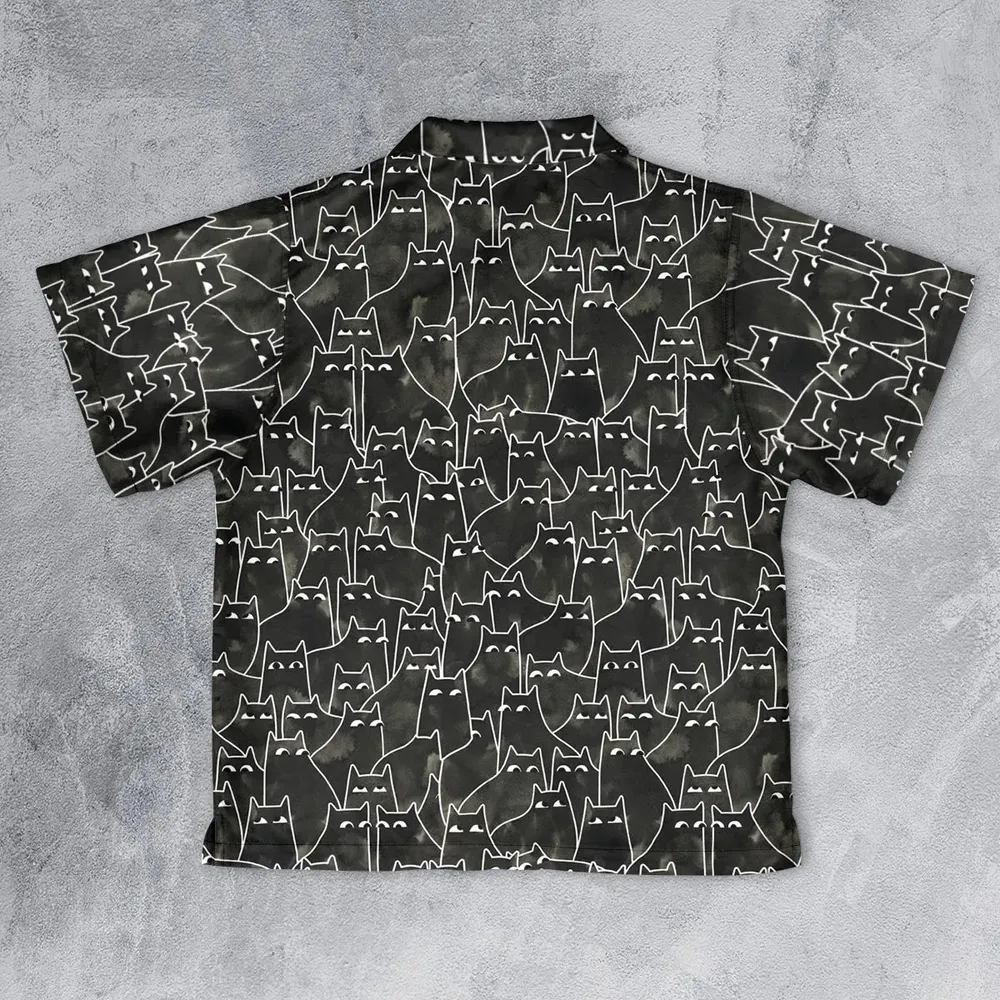 Suspicious Cats Funny Cat Youth Hawaiian Shirt - 2