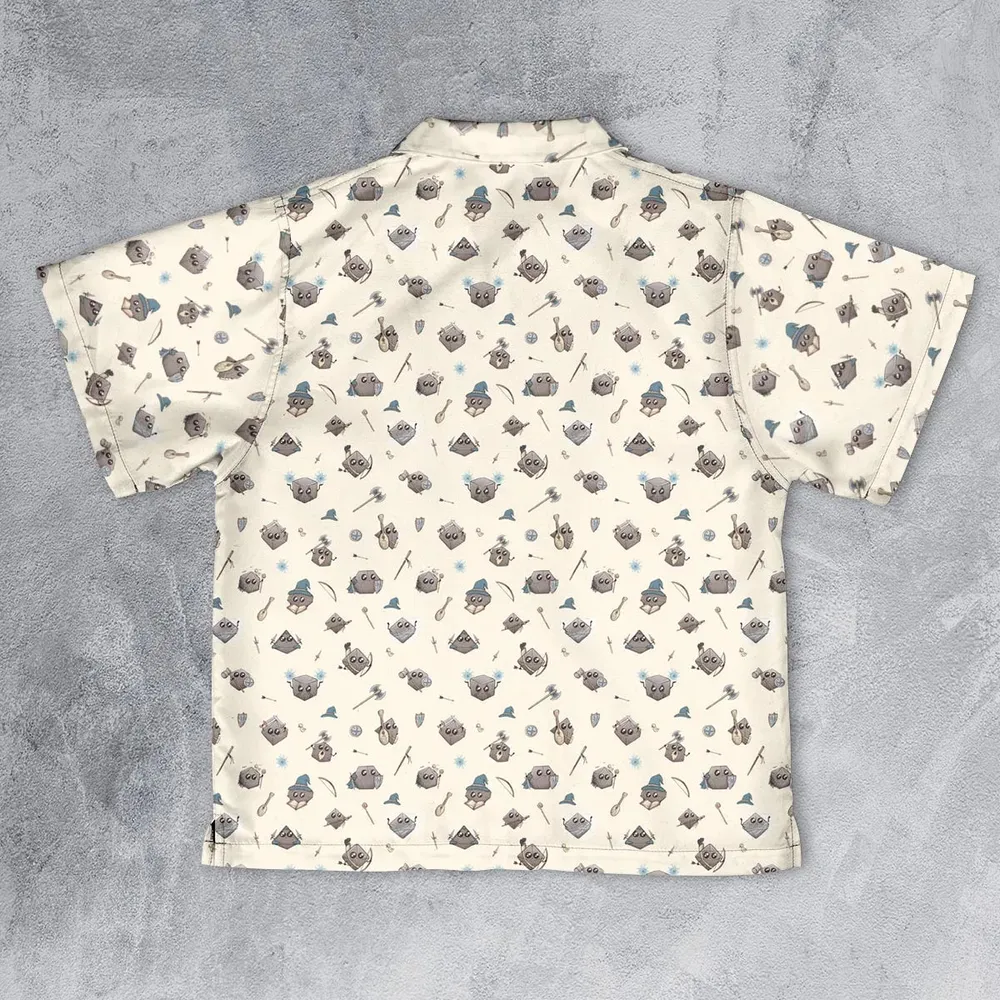 Kawaii Dices DnD Pattern Youth Hawaiian Shirt - 2