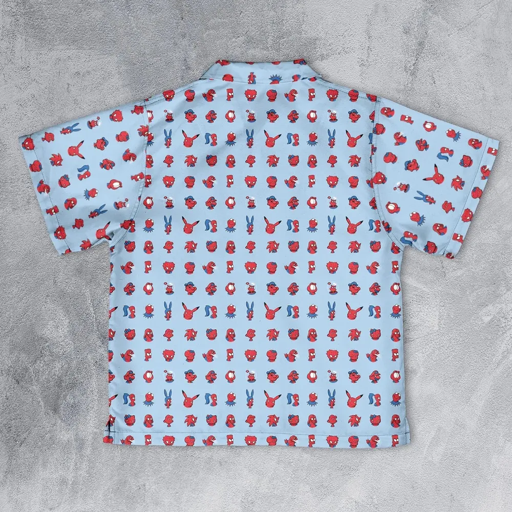 Funny Spider-Man Characters Pattern Youth Hawaiian Shirt - 2