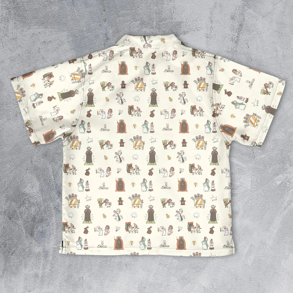 The Holy Grail Pattern Monty Python Button Down Youth Hawaiian Shirt - 2