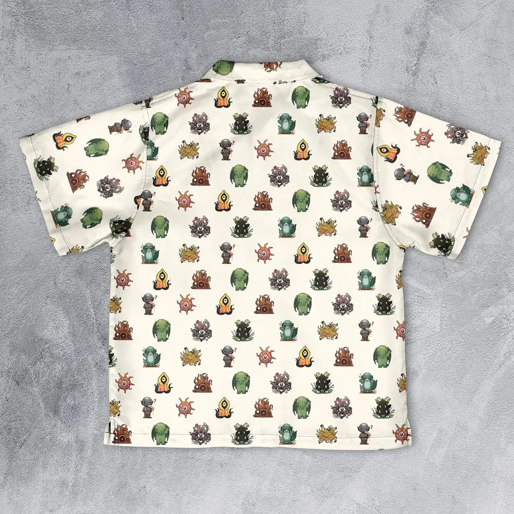 Lovecraft Demons Cute H.P. Lovecraft Monsters Pattern Youth Hawaiian Shirt - 2