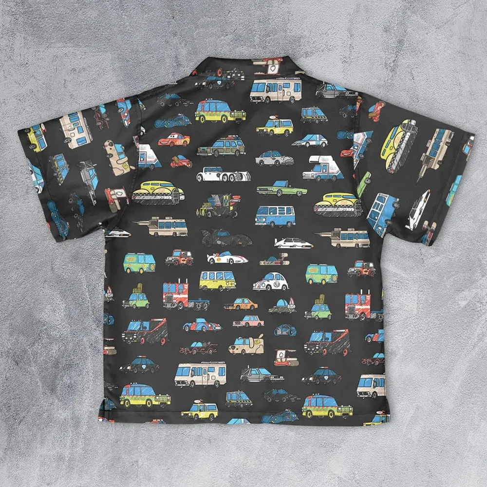 Movie Cars Pattern Youth Hawaiian Shirt - 2