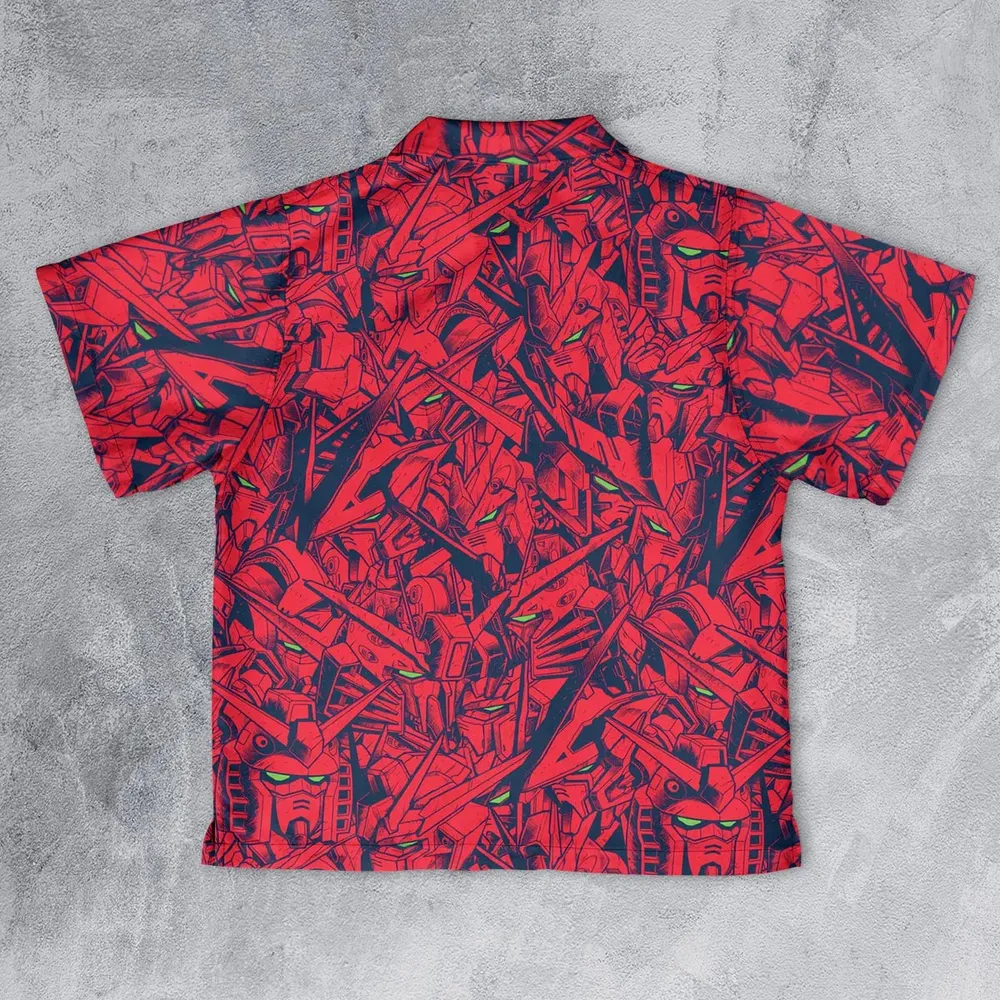 Gundam Camo Magenta Gundam Youth Hawaiian Shirt - 2