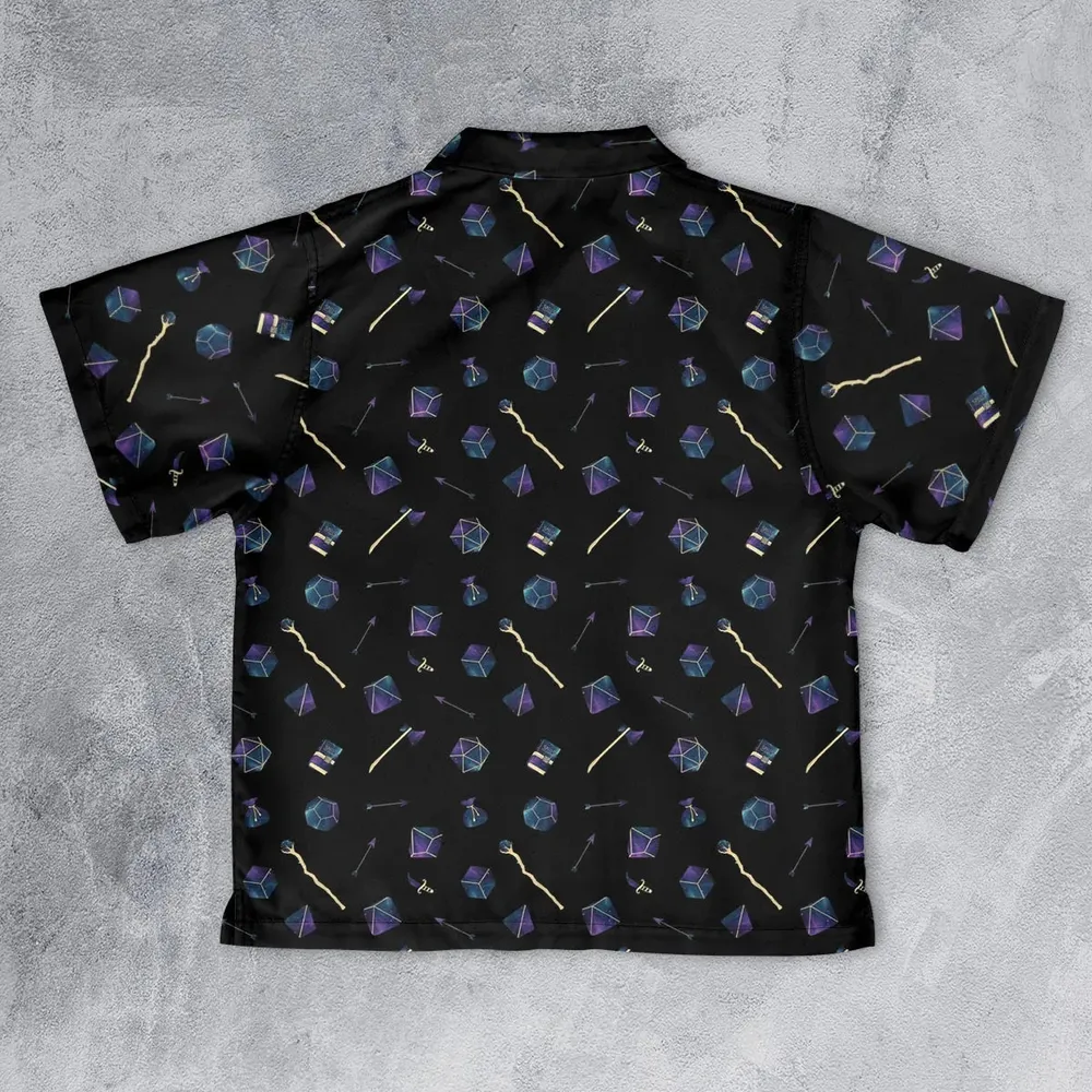 Galaxy In Dice DnD Pattern Youth Hawaiian Shirt - 2