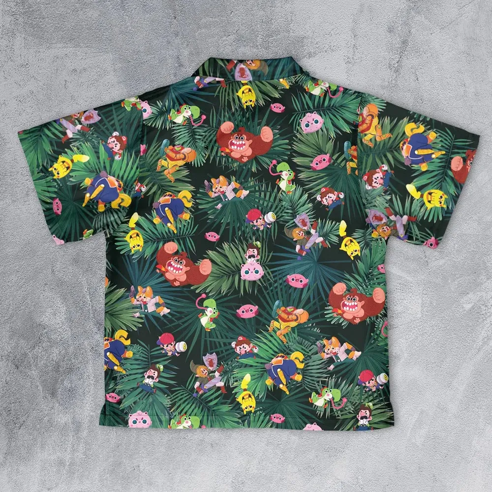 Video Game Characters Pattern Youth Hawaiian Shirt - 2