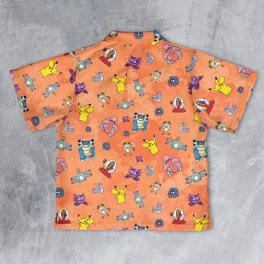 Pokemon Character Scatter Youth Hawaiian Shirt - 2