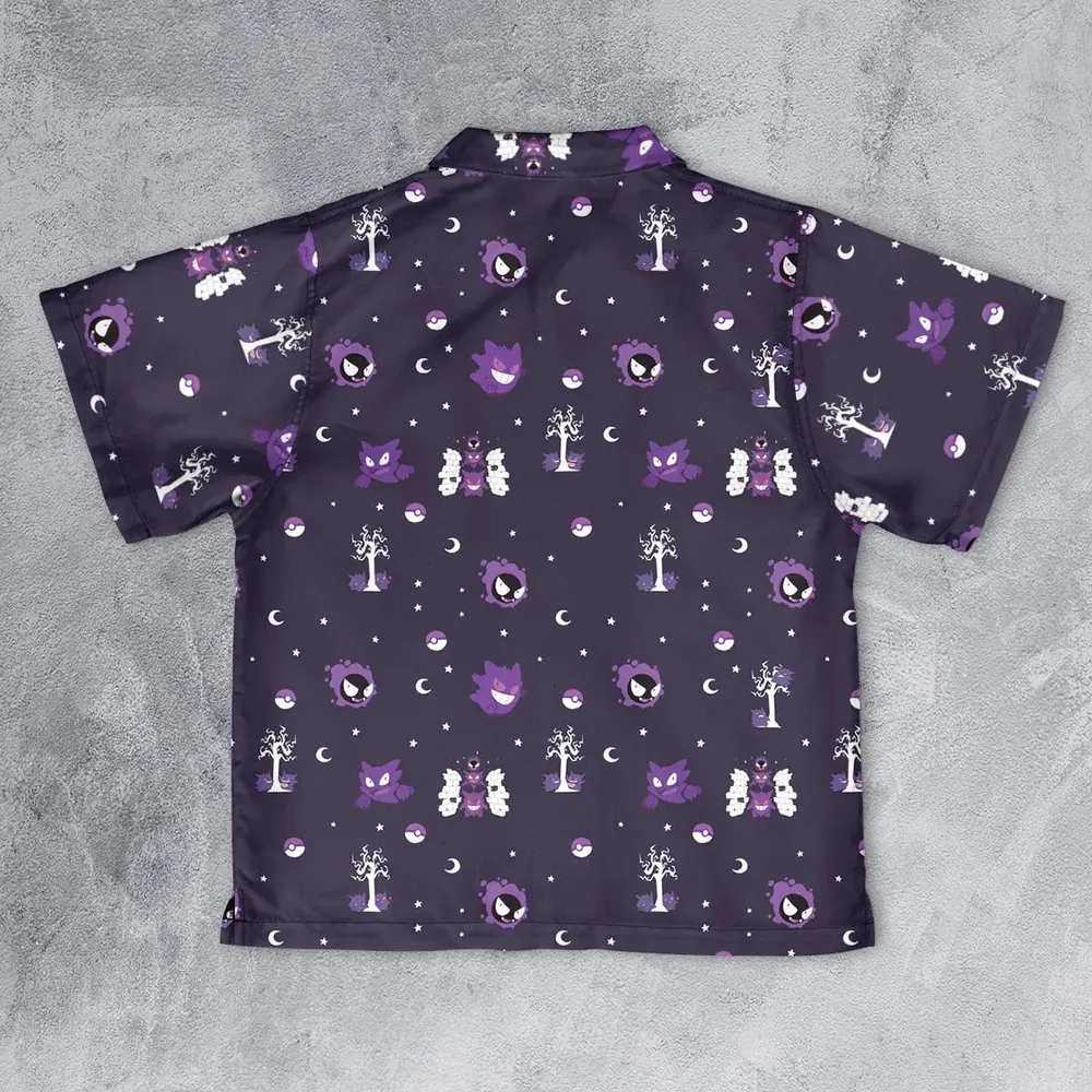 Gengar Pokemon Pattern Youth Hawaiian Shirt - 2