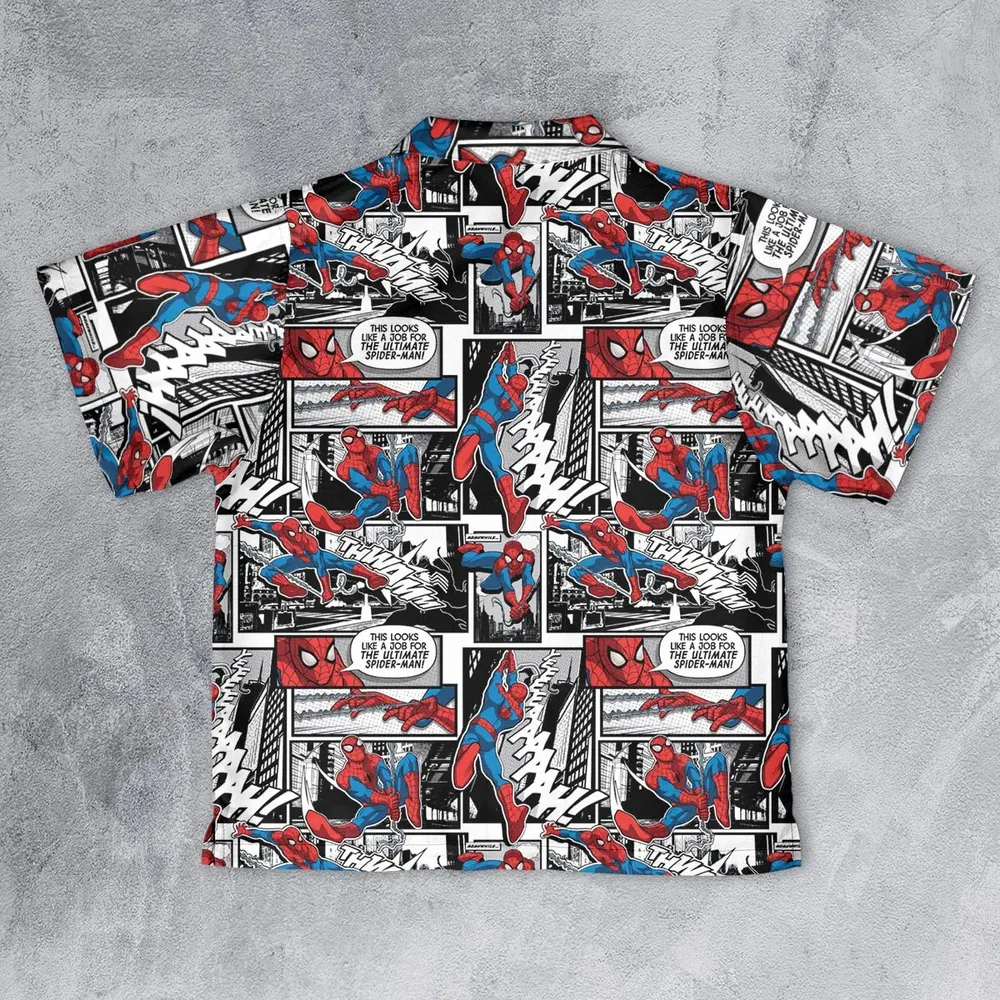 Spider Man Comic Pattern Youth Hawaiian Shirt - 2