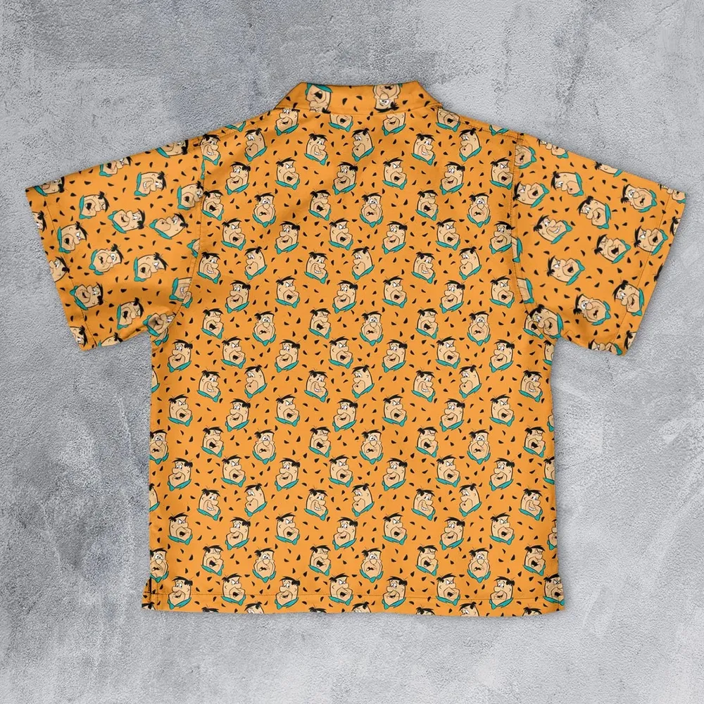 Fred Flintstone Expressions Pattern Youth Hawaiian Shirt - 2