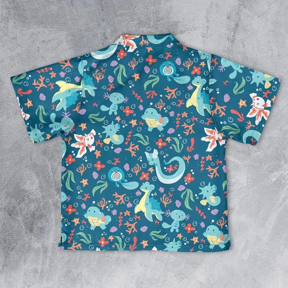 Water Pokemon Pattern Youth Hawaiian Shirt - 2