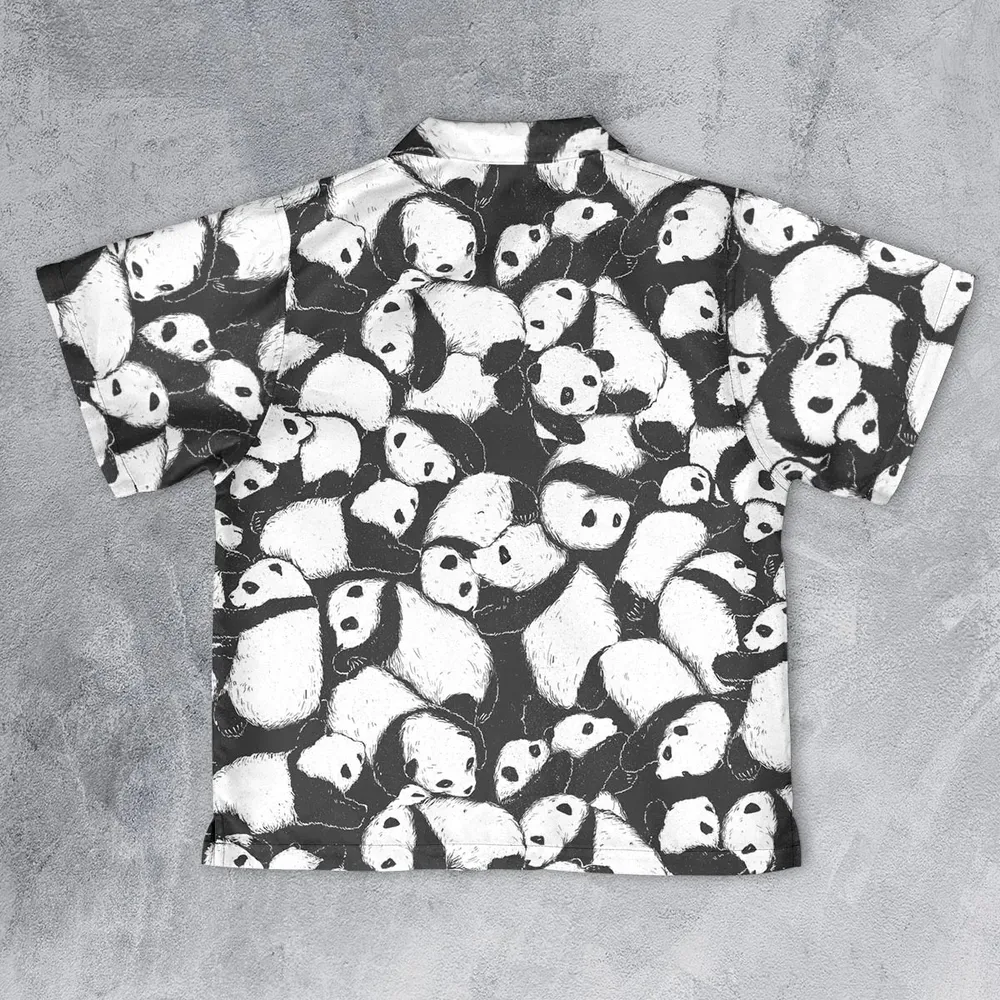 Lazy Day Panda Pattern Youth Hawaiian Shirt - 2