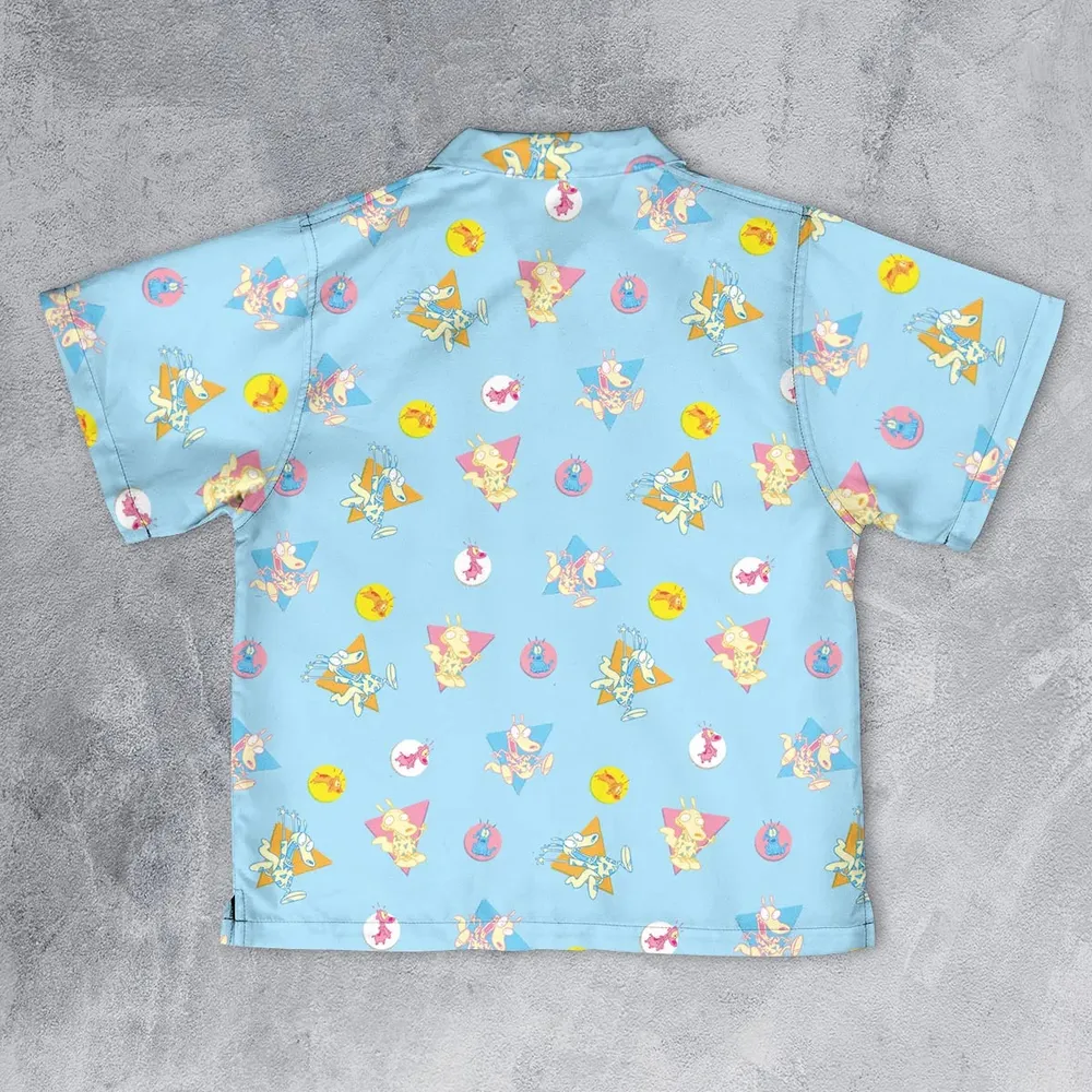 Rocko and Spunky Pattern Rocko's Modern Life Youth Hawaiian Shirt - 2