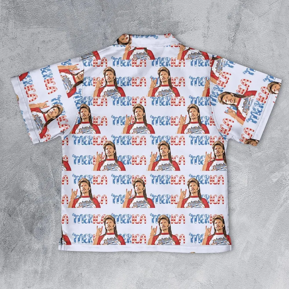 Joe Dirt 'Merica 4th Of July Pattern Youth Hawaiian Shirt - 2