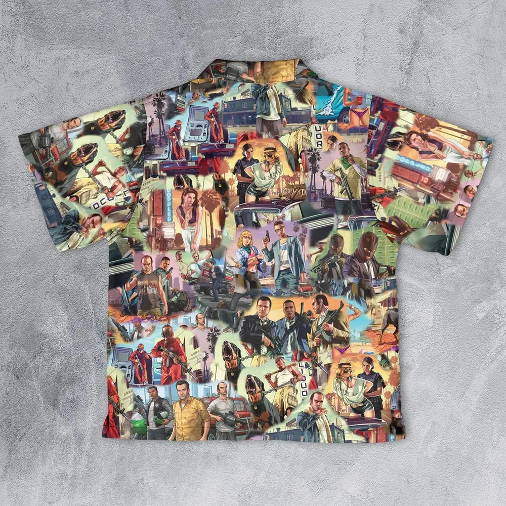 GTA Grand Theft Auto Scenes Youth Hawaiian Shirt - 2