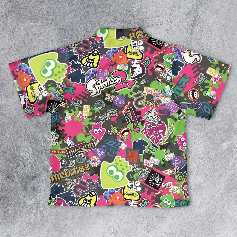 Splatoon Video Game Pattern Youth Hawaiian Shirt - 2