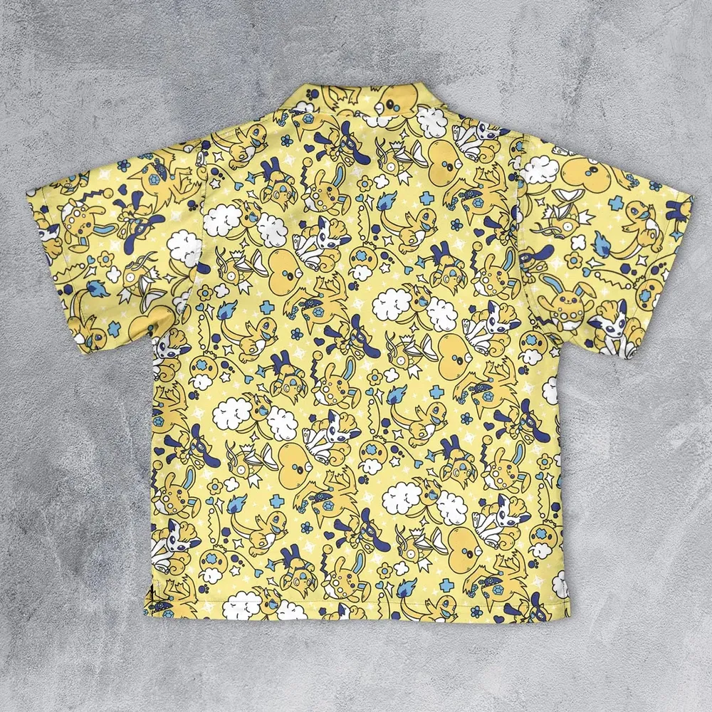 Shiny Magikarp Pokemon Pattern Youth Hawaiian Shirt - 2