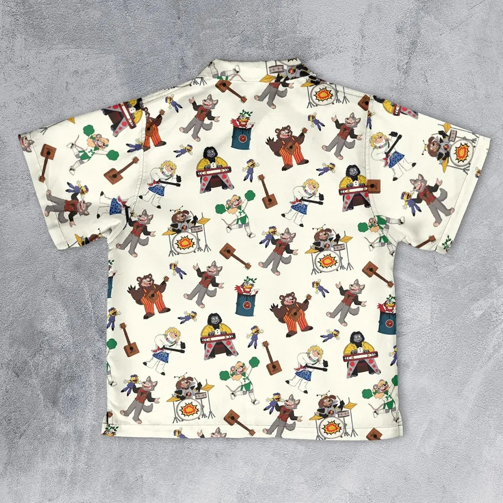 The Rock-afire Explosion Pattern Youth Hawaiian Shirt - 2