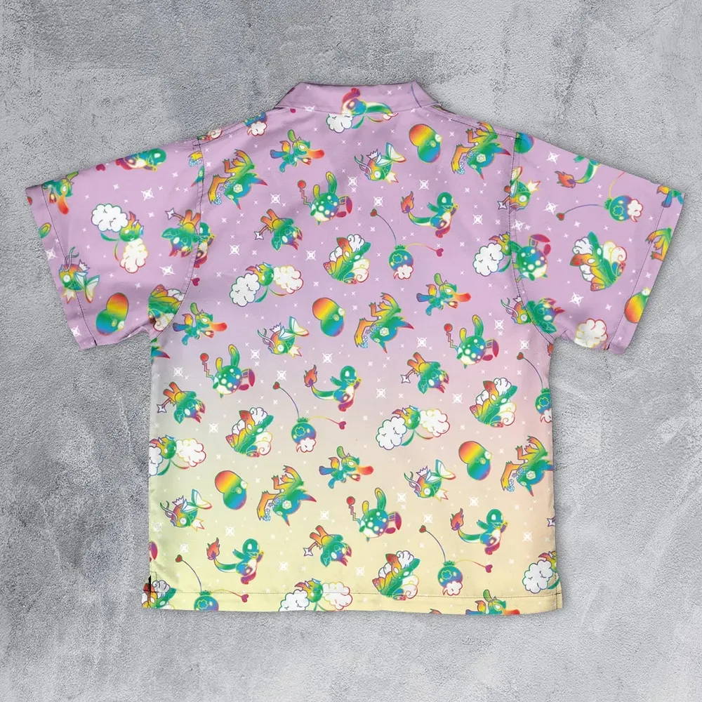 Rainbow Pokemon Pattern Youth Hawaiian Shirt - 2