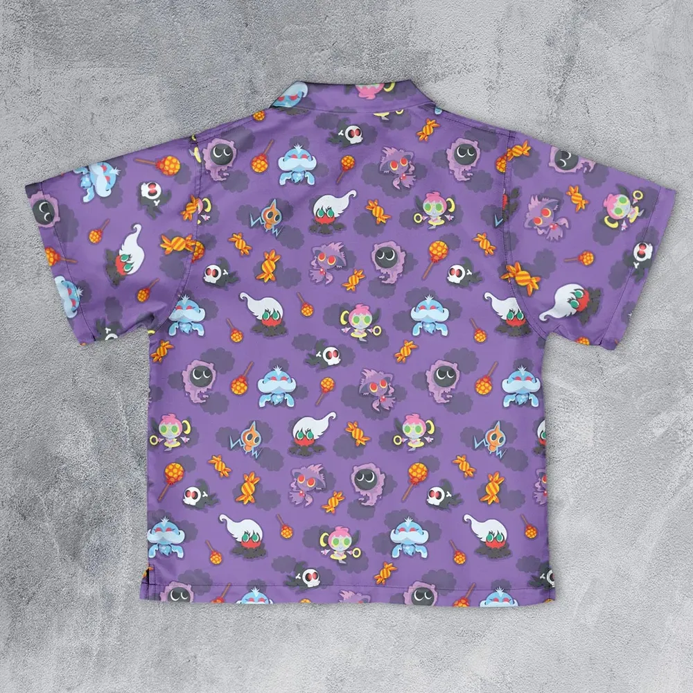 Team Purple Pokemon Pattern Youth Hawaiian Shirt - 2
