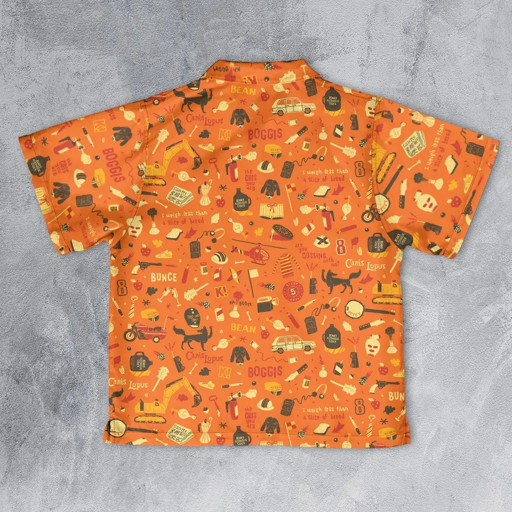 Fantastic Mr. Fox Pattern Youth Hawaiian Shirt - 2