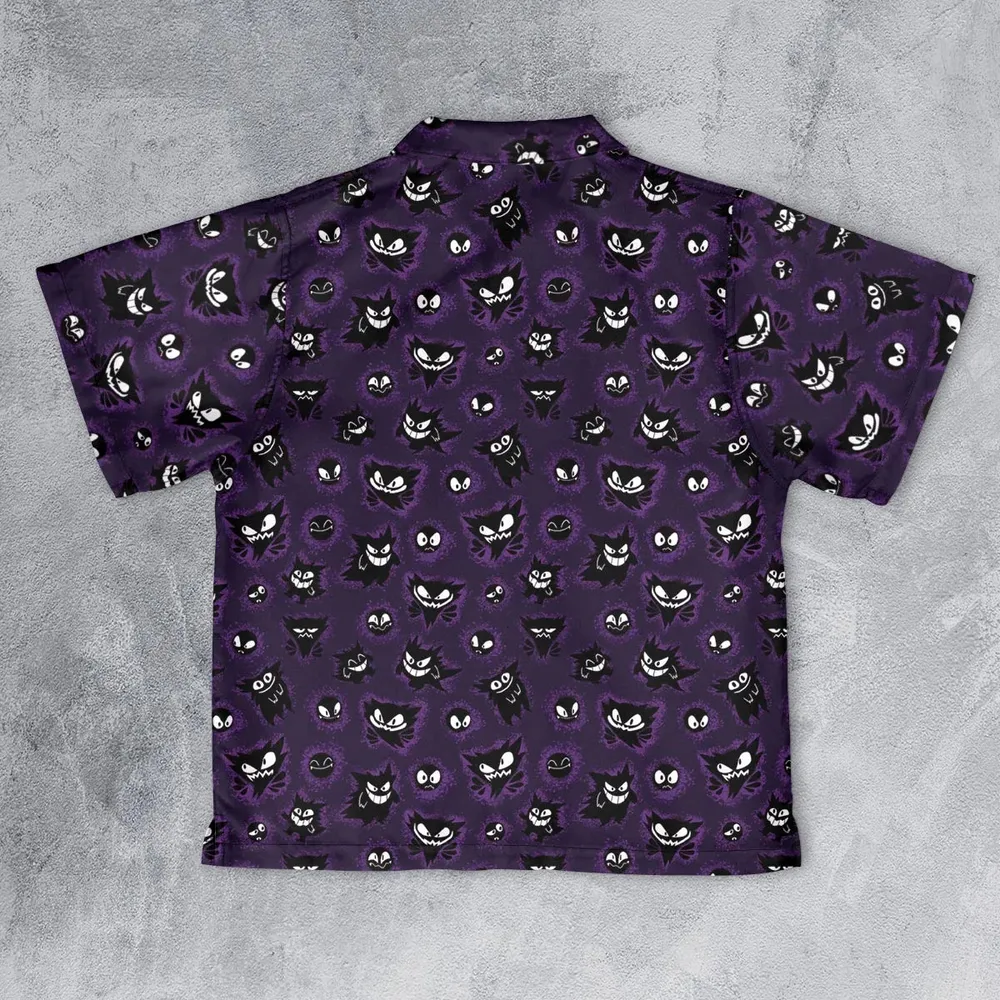 Gastly Haunter and Gengar Pokemon Pattern Youth Hawaiian Shirt - 2