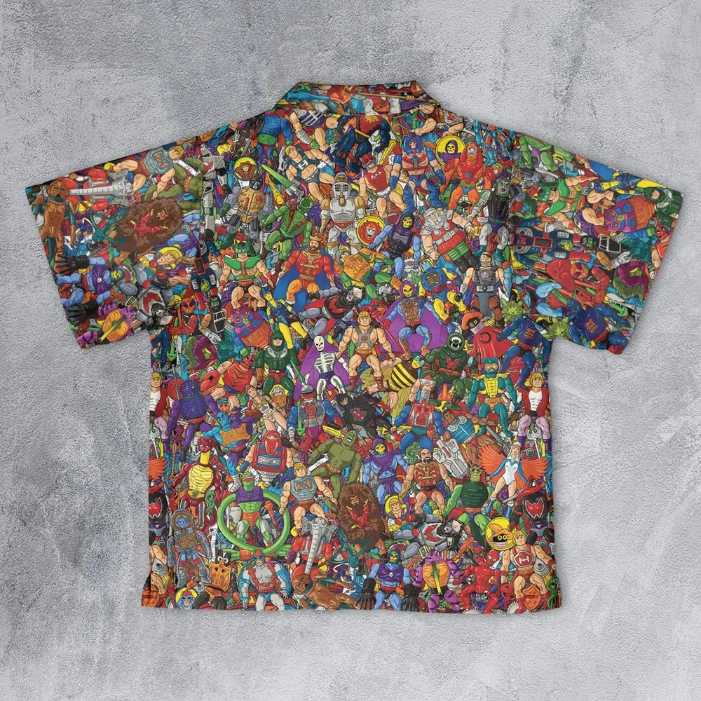 MOTU's Characters Figure Pattern He-man and The Masters of The Universe Youth Hawaiian Shirt - 2