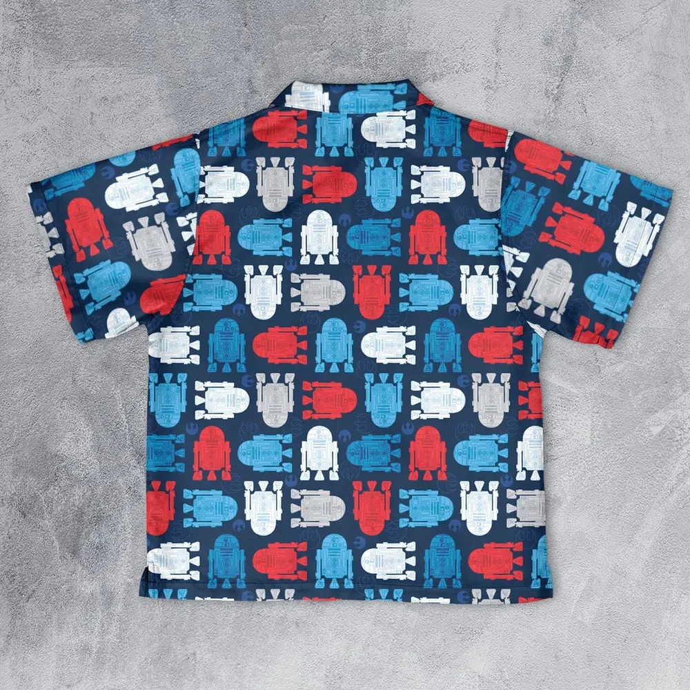 R2-D2 Star Wars 4th of July Pattern Youth Hawaiian Shirt - 2