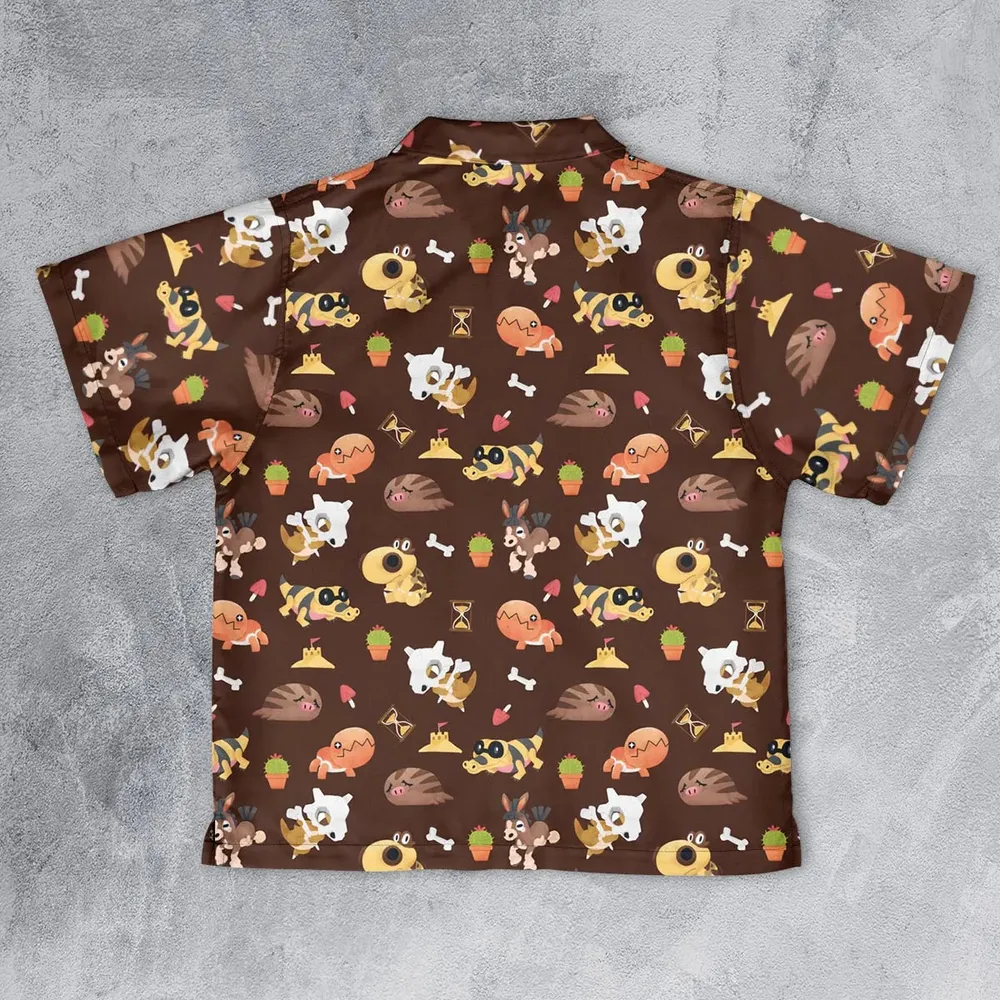 Ground Type Pokemon Pattern Youth Hawaiian Shirt - 2