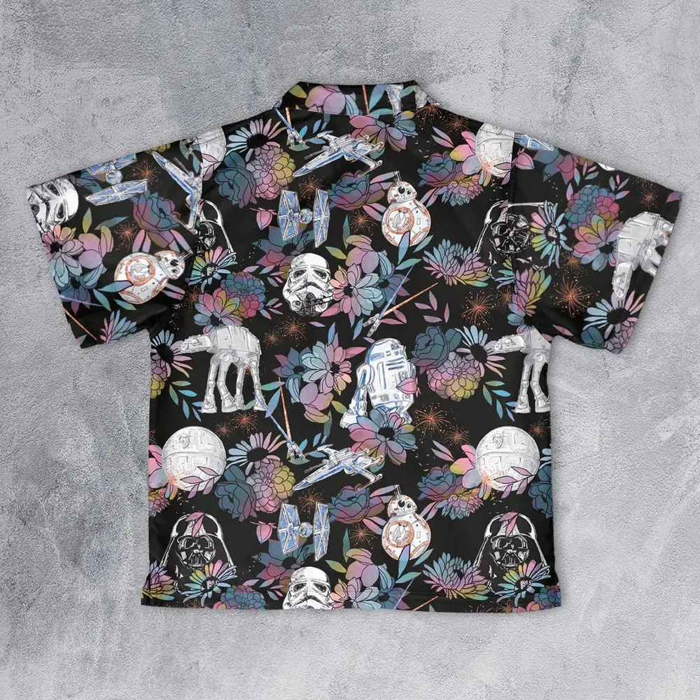 Floral Wars Dark Side Star Wars Pattern Youth Hawaiian Shirt - 2