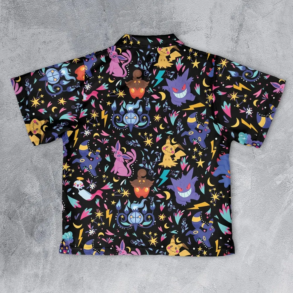 Ghost Buddies Cottagecore Pokemon Patterns Youth Hawaiian Shirt - 2