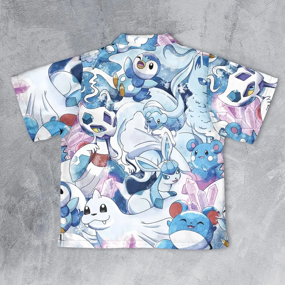 Winter Friends Pokemon Pattern Youth Hawaiian Shirt - 2