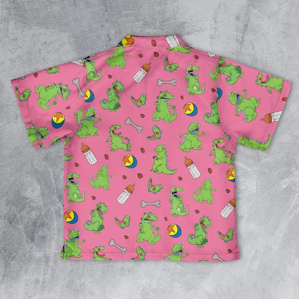 Rugrats Reptar Pattern Youth Hawaiian Shirt - 2