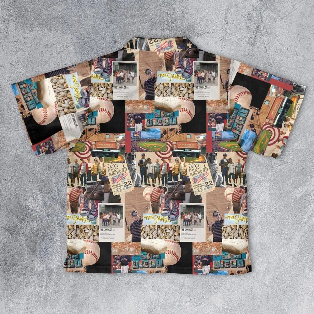 Memorable Baseball Movie Scenes Collage The Sandlot Youth Hawaiian Shirt - 2