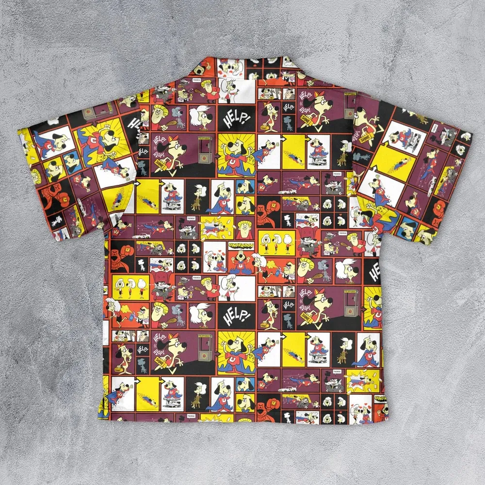 Underdog Cartoon Pattern Youth Hawaiian Shirt - 2