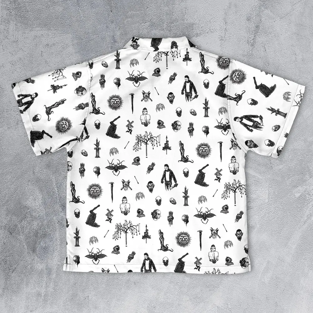 Nosferatu Pattern Youth Hawaiian Shirt - 2