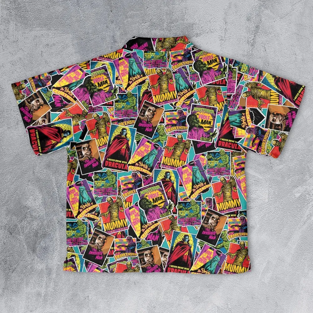 Multi Monster Pop Badges Youth Hawaiian Shirt - 2