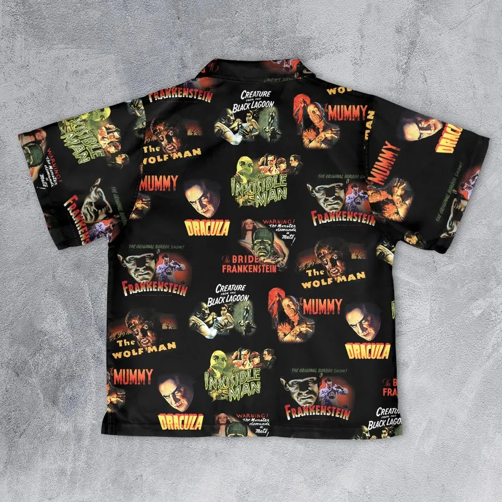 Teaming Monsters All Up Universal Monsters Youth Hawaiian Shirt - 2