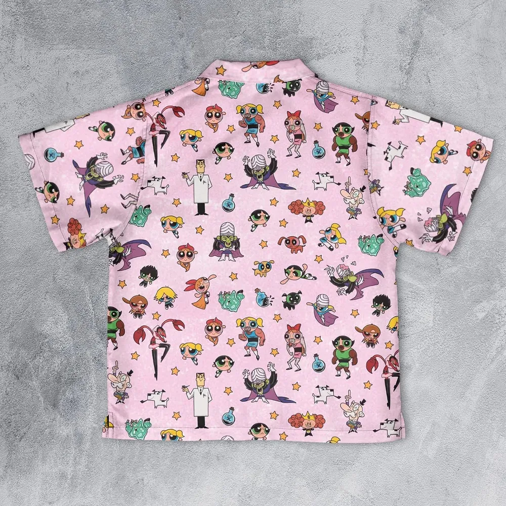 Power Puff Girls Characters Pattern Youth Hawaiian Shirt - 2