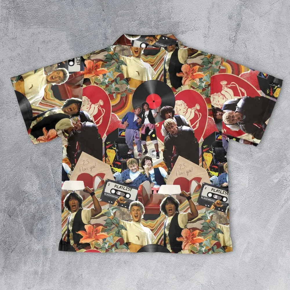 Vintage Collage Bill and Ted Youth Hawaiian Shirt - 2