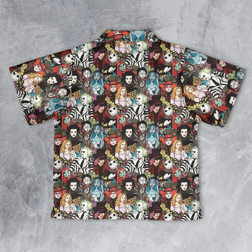 Tim Burton Characters Halloween Youth Hawaiian Shirt - 2