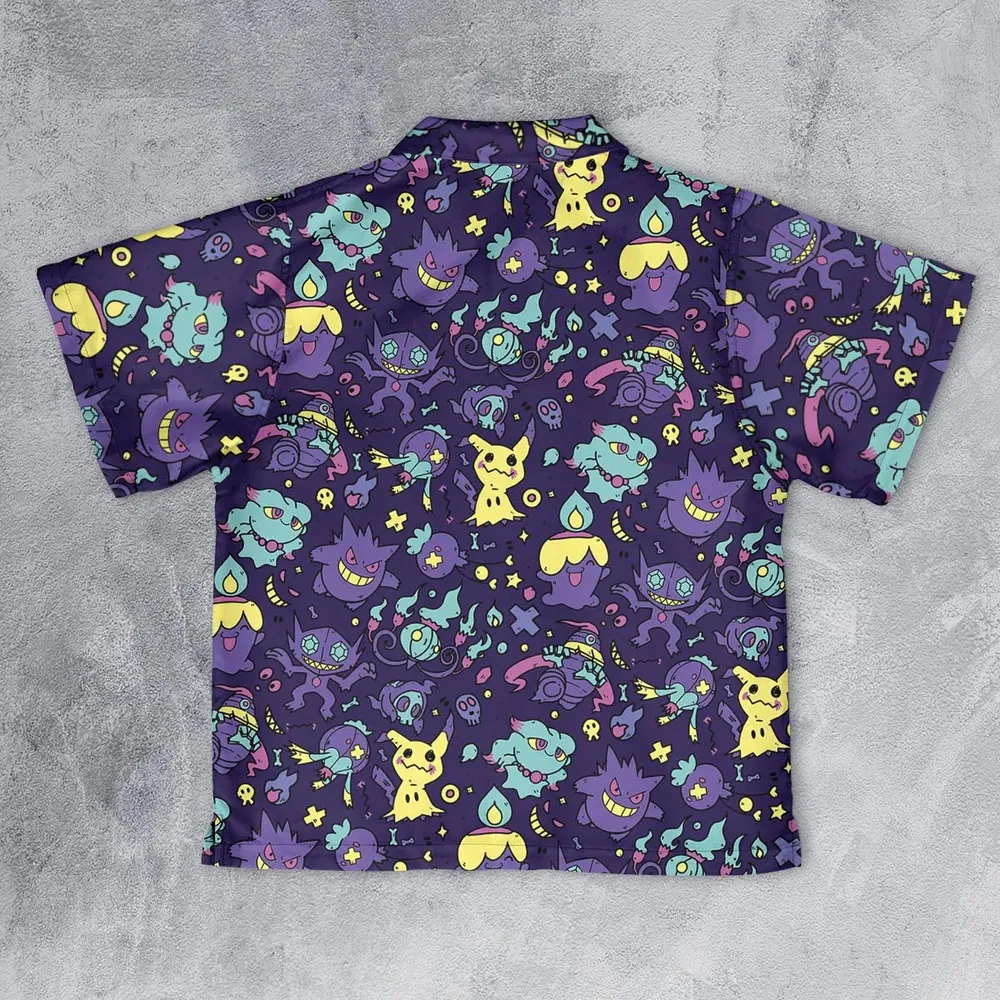 Gengar Ghost Pokemon Pattern Youth Hawaiian Shirt - 2