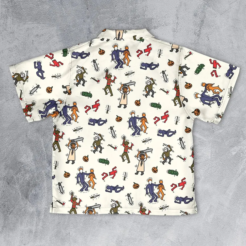 Horror Movie Pop Characters Pattern Youth Hawaiian Shirt - 2