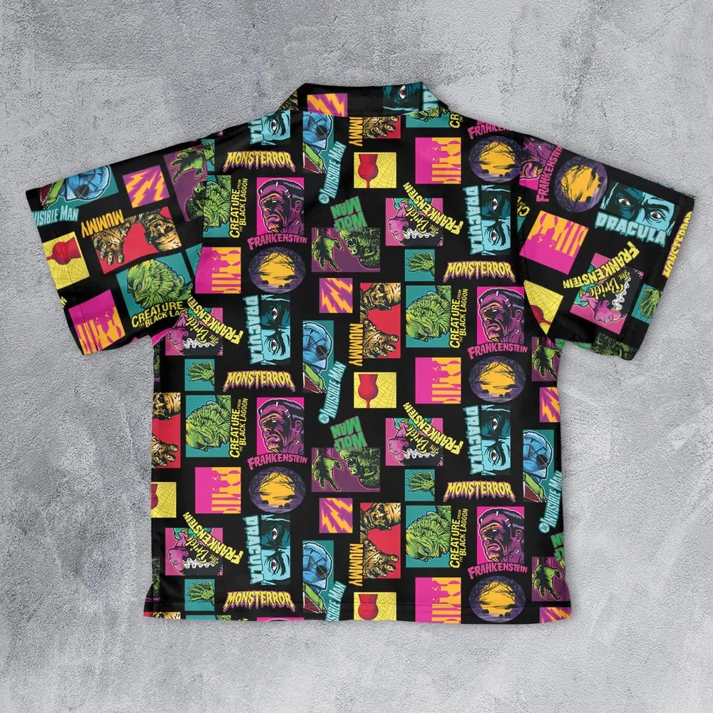 Monster Pop Movies Halloween Youth Hawaiian Shirt - 2