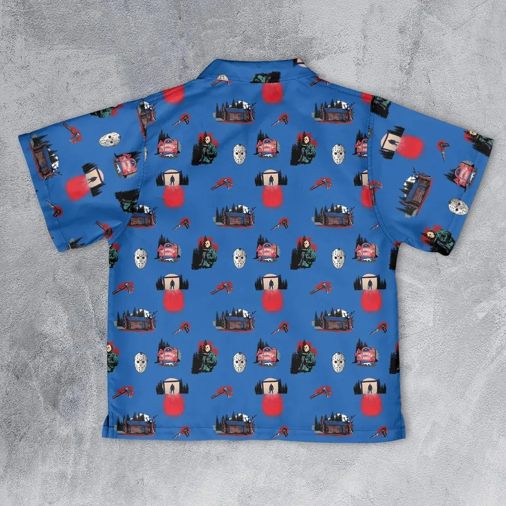Jason Vorhees Camp Crystal Lake Halloween Youth Hawaiian Shirt - 2