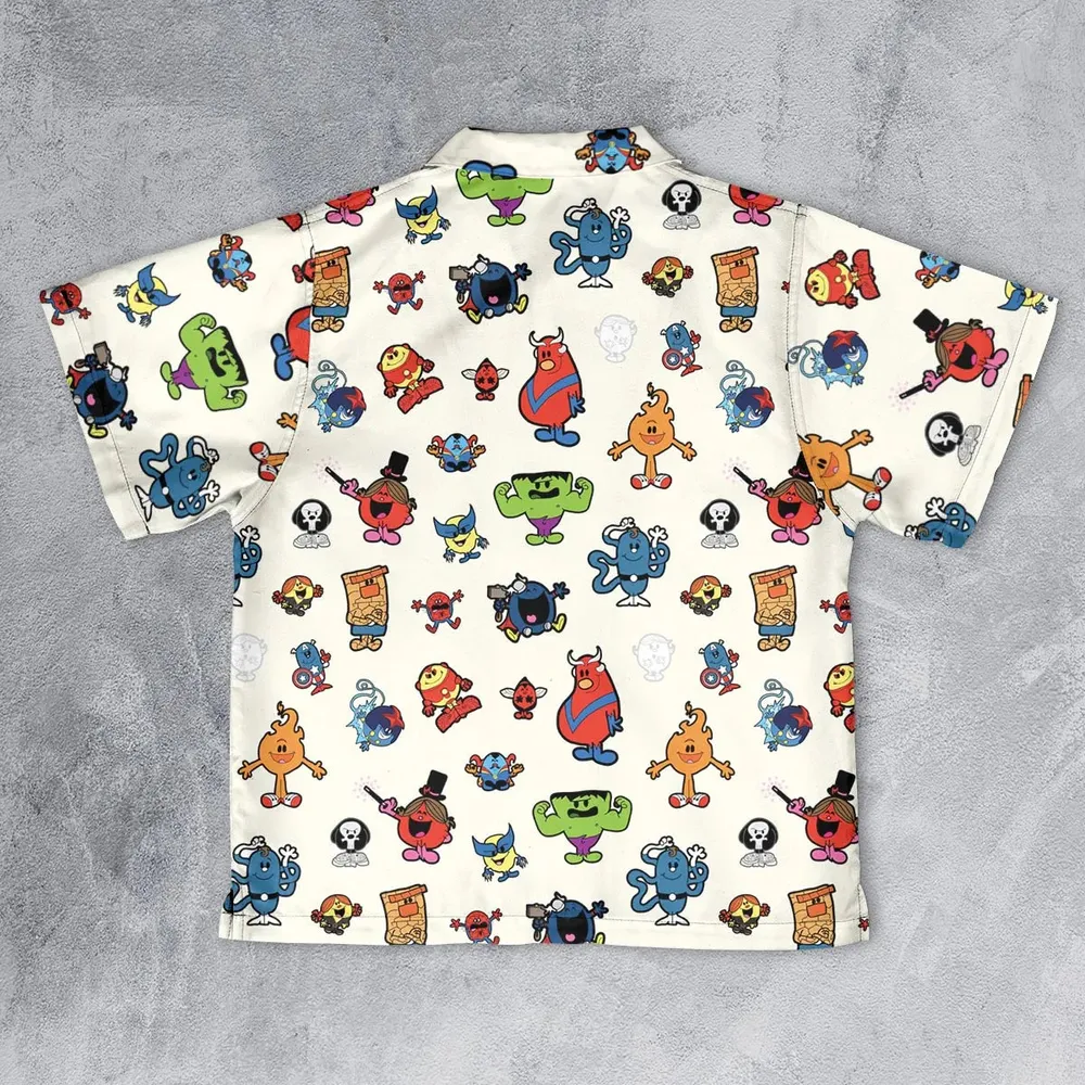 Marvel Characters And Mr Men Pattern Youth Hawaiian Shirt - 2