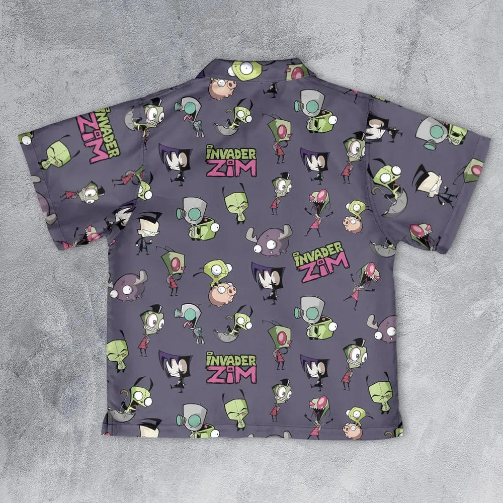 Invader Zim Pattern Youth Hawaiian Shirt - 2