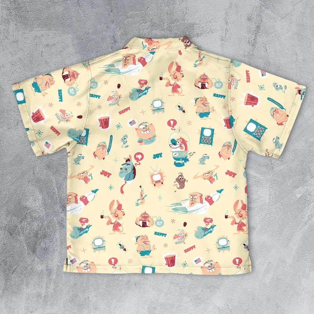 Ren and Stimpy Pattern Youth Hawaiian Shirt - 2