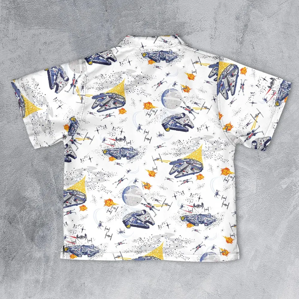 Millennium Falcon Patterns Star Wars Youth Hawaiian Shirt - 2