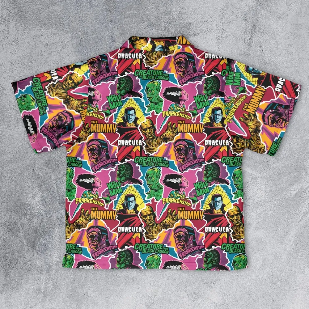 Monsters Pop Collage Universal Monsters Youth Hawaiian Shirt - 2